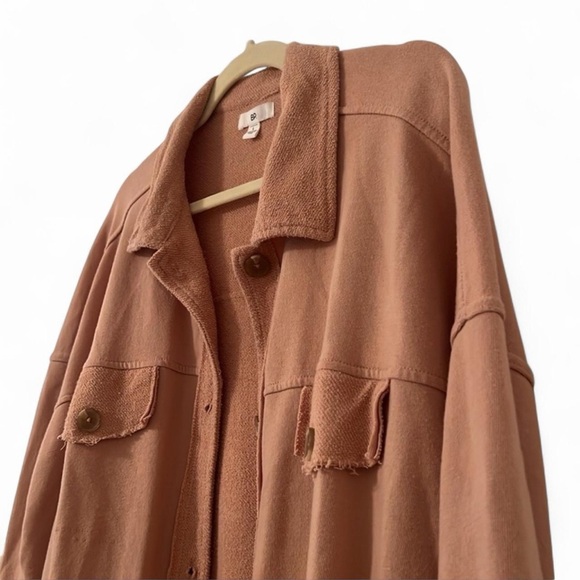 BP Oversized Shacket Shirt Jacket Tan Nougat L - Picture 8 of 14